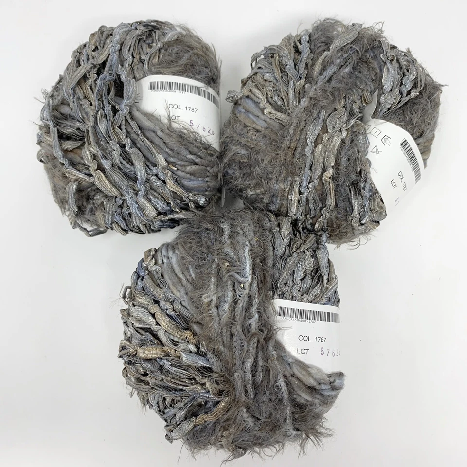 Lote de 3 hilos marcadores de tendencias Pandora sombra 50 g ea #1787 gris humo y ceniza - Italia Foto 2 de 3