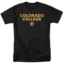 Colorado College Adult T-Shirt Stacked, Black, S-5XL
