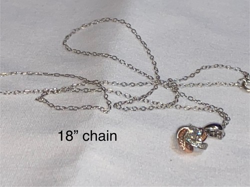 SS 925 Halskette & rosévergoldeter Anhänger mit CZs & 18" O-Gliederkette Halskette - Bild 7 von 11