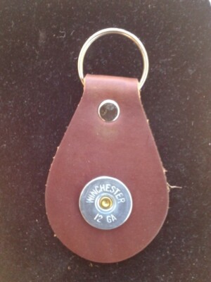 12 gauge genuine leather keychain*nickel with primer*hunter*trap ...