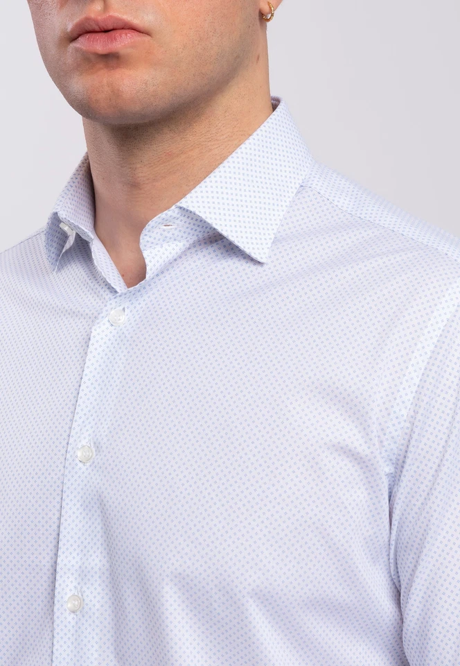 Camicia Uomo Manica Lunga Cotone Microfantasia INGRAM 5T061-30-SLI-C - Immagine 4 di 4