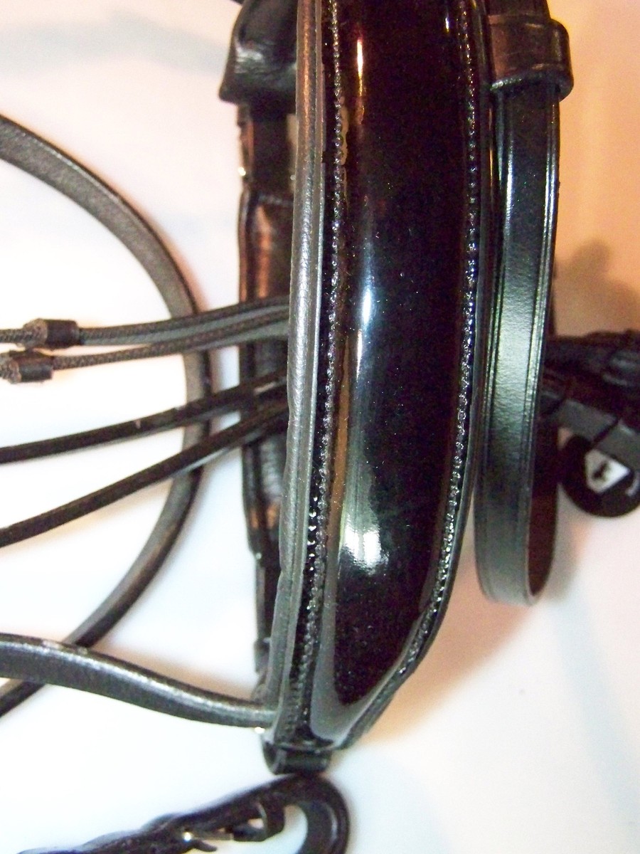 Mors Suédois Wende Pferdestyle Taille Warmblood - Cuir Noir Strass - NEUF