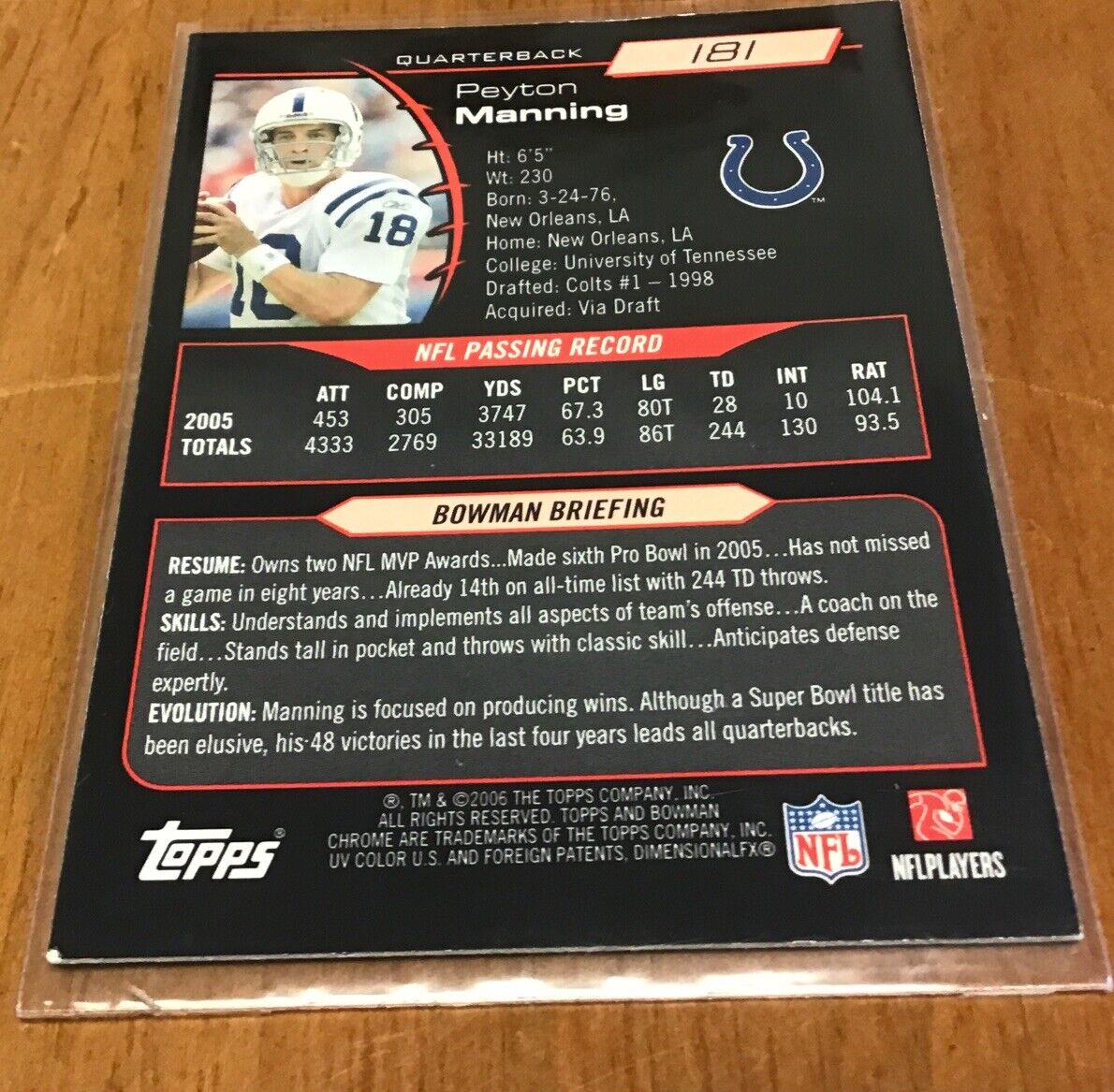 2006 Bowman Chrome Peyton Manning | eBay 2006 Bowman Chrome Peyton Manning | eBay