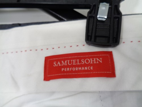 40 X 30 Samuelsohn Performance Gray Fit Flat Front Wool Lycra Blend Trousers - Picture 17 of 18