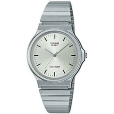 Casio MQ24D-7E, Classic Analog Watch, Bracelet Band, Silver Dial,Water Resistant