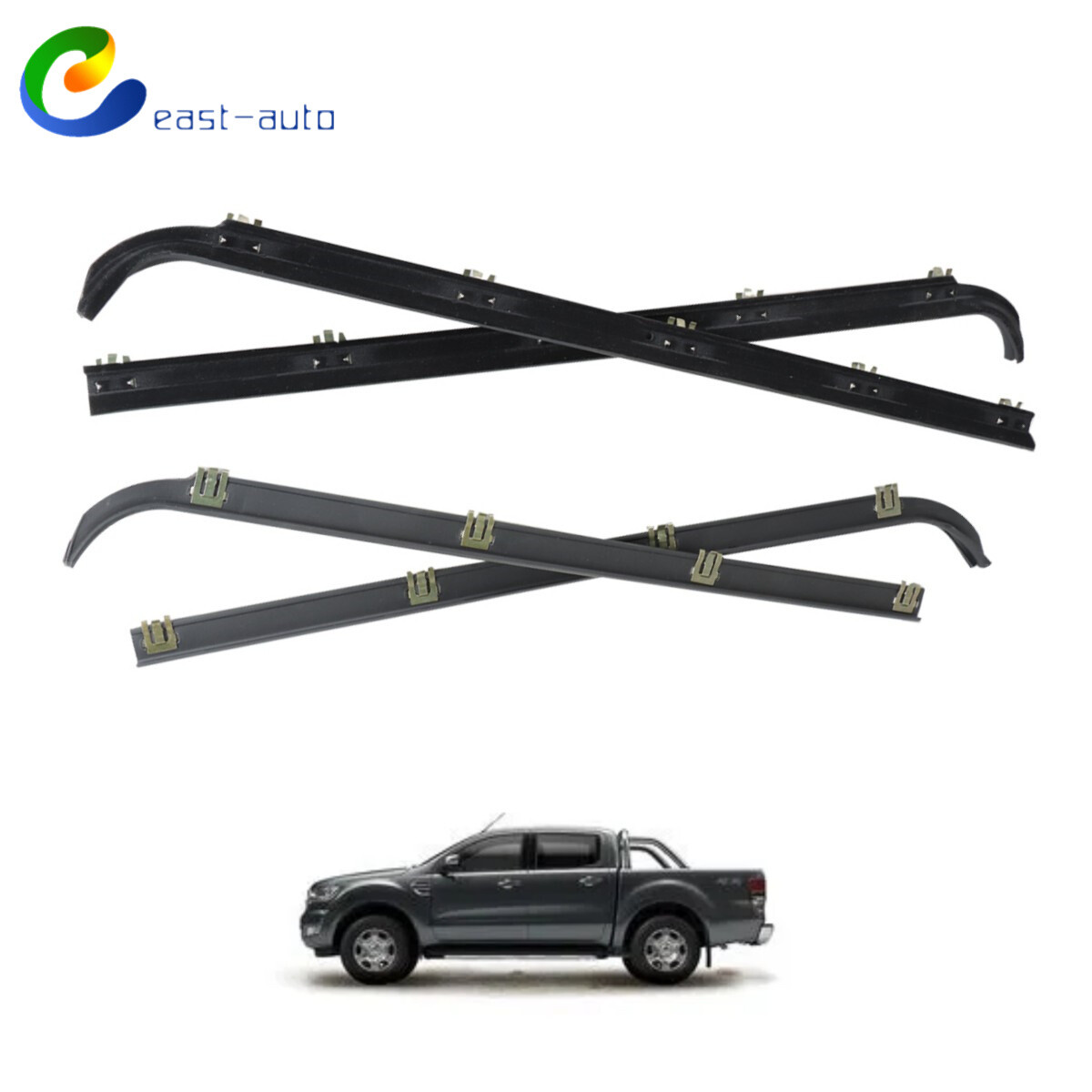 For 87-96 Ford Truck Inner And Outer Window Sweep Felts Seals Weatherstrip 4 Kit