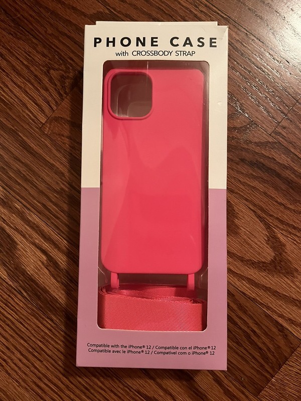 Neon Pink iPhone 12 Phone Case With Crossbody Strap, From New Forever 21