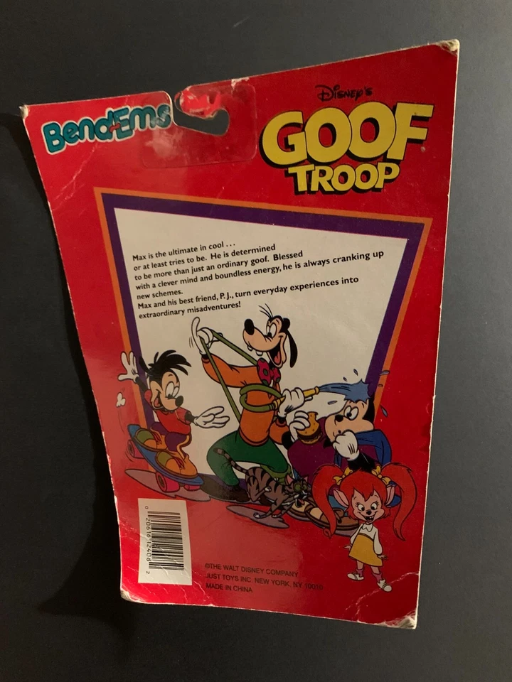 Figuras de Disney Goof Troop JusToys Bend-Ems Max y pistola años 90 cardadas Foto 4 de 4