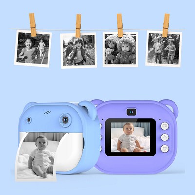 Kids Mini Instant Print Camera with 2 Rolls Print Paper for Girls Boys Aged 3-12