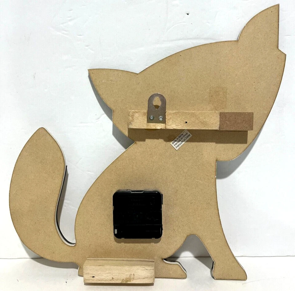 Lindo reloj de pared de madera FOX, cuento de hadas, habitación infantil, percha, ¡funciona! ¡Leer! Foto 3 de 4