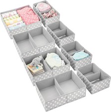 mDesign Fabric Drawer Organizer Bins, Kids/Baby Nursery Dresser, Closet, Shelf,
