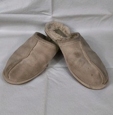 UGG Scuff Tan Suede Sheepskin Slip-On Mule Indoor House Slippers -As Is