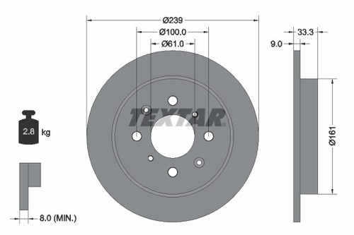 2x BRAKE DISC 92204000 FOR HONDA JAZZIII L15-A7 1.5L L12B1/L12B2 1.2L 4cyl - Picture 2 of 6