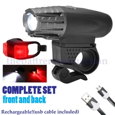 Very bright 8.4V Rechargeable Cycling Light Bicycle Bike LED Front Rear Lamp Set