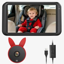 USB Baby Car Mirror HD 1080P Rear Facing Infant Monitor Night Vision 360