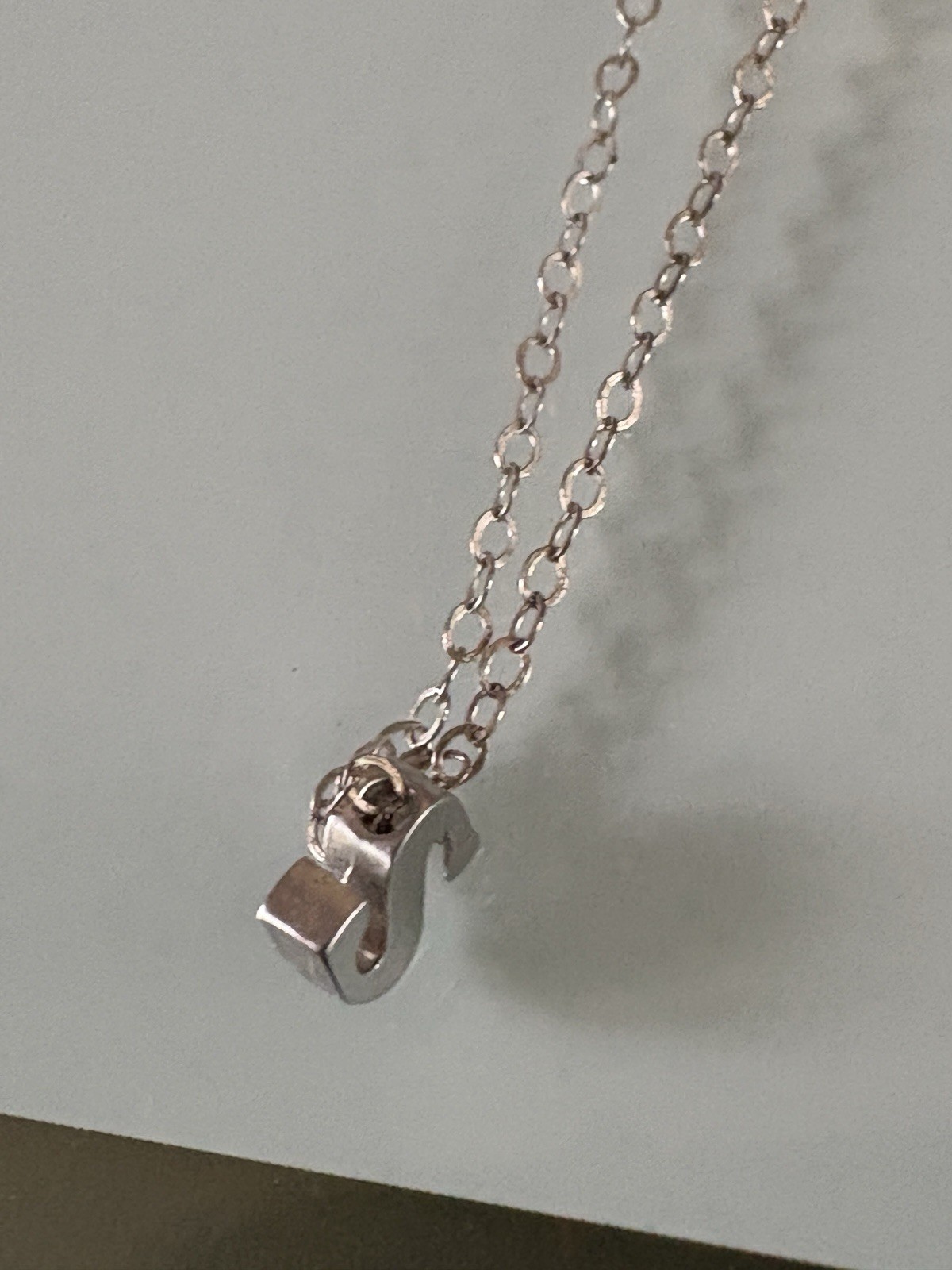 925 Sterling Silver Tiny Initial Letter S Necklace - image 6