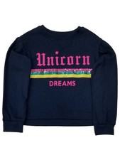 Girls Navy Blue Unicorn Dreams Long Sleeve Colorful Sequins T-Shirt Tee Shirt 5