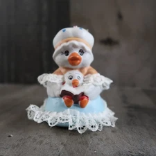 Vintage Jasco Mother Chicken & Baby Porcelain Christmas Ornament Caring Critter
