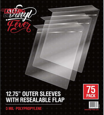 Resealable Record Outer Sleeves, Crystal Clear Premium Vinyl Record Sleeves  12
