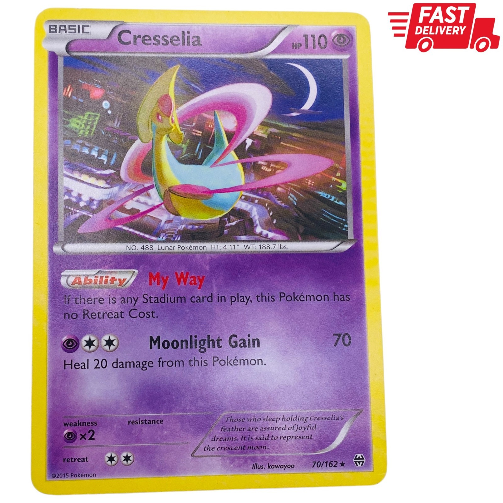 Cresselia 70/162 BREAKthrough Rare Pokemon Card EX
