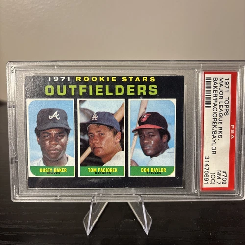 1971 Topps Baseball #709 Don Baylor Dusty Baker Rookie RC PSA 7 OC