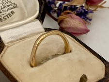 22ct Gold Hexagonal Band, Vintage 1950s Stacking Ring / Wedding Band