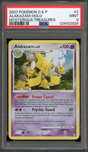 Pokemon Alakazam Mysterious Treasures Holo Rare #2 PSA 9 Mint