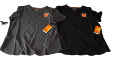 Scrubstar Premium Tops Womens Size XL Black Grey Core Essentials V Neck 2 Tops