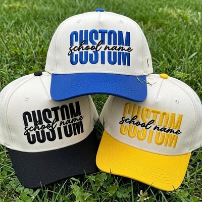 Custom School Name Embroidered Baseball Cap: Personalized Team