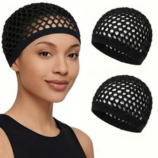 2 Pcs Premium Mesh Hair Net for Sleeping - Ultra-Wide Soft Band, Breathable C...