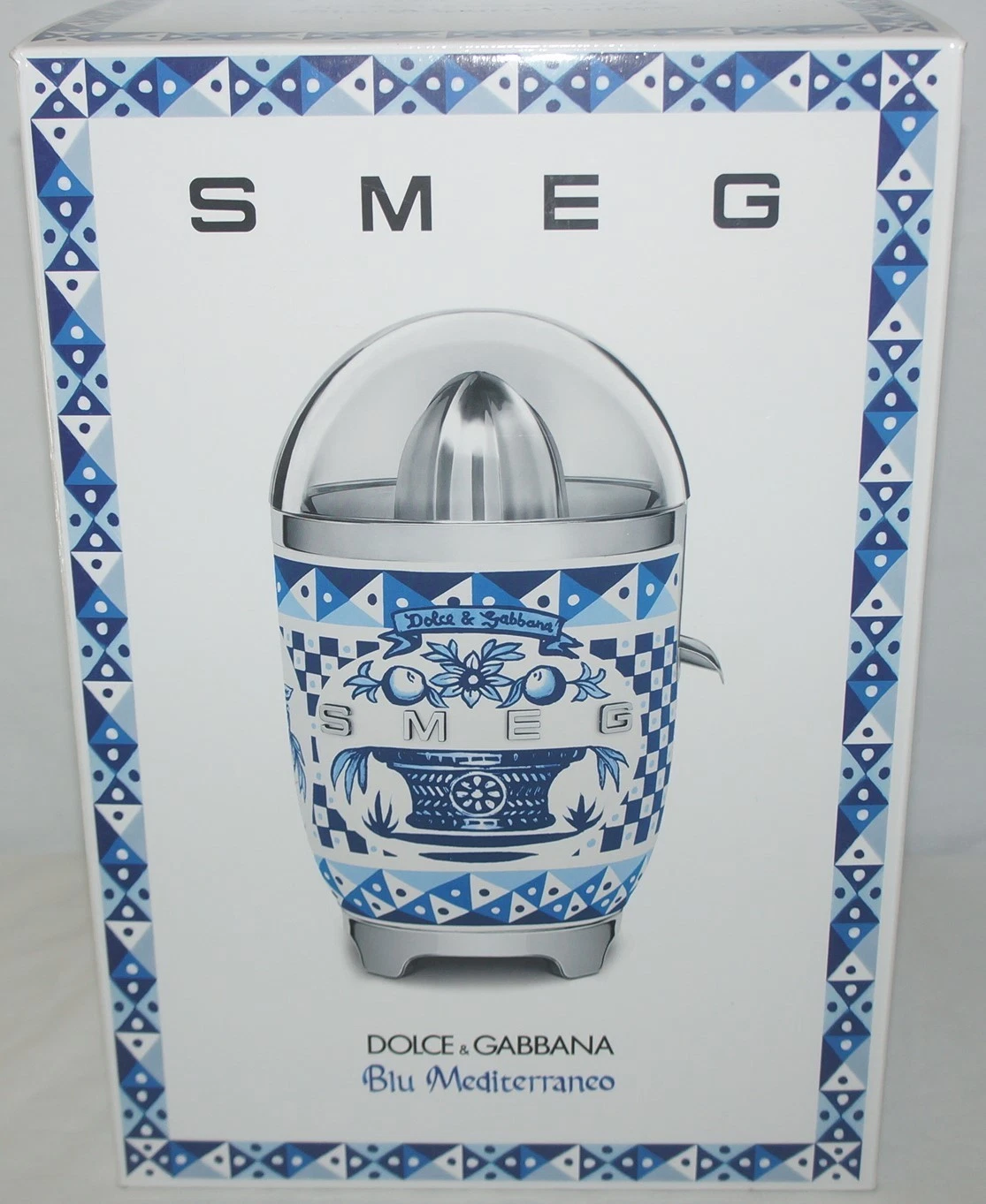 New Smeg Dolce & Gabbana Citrus Juicer - Blu Mediterraneo CJF01DGBUS