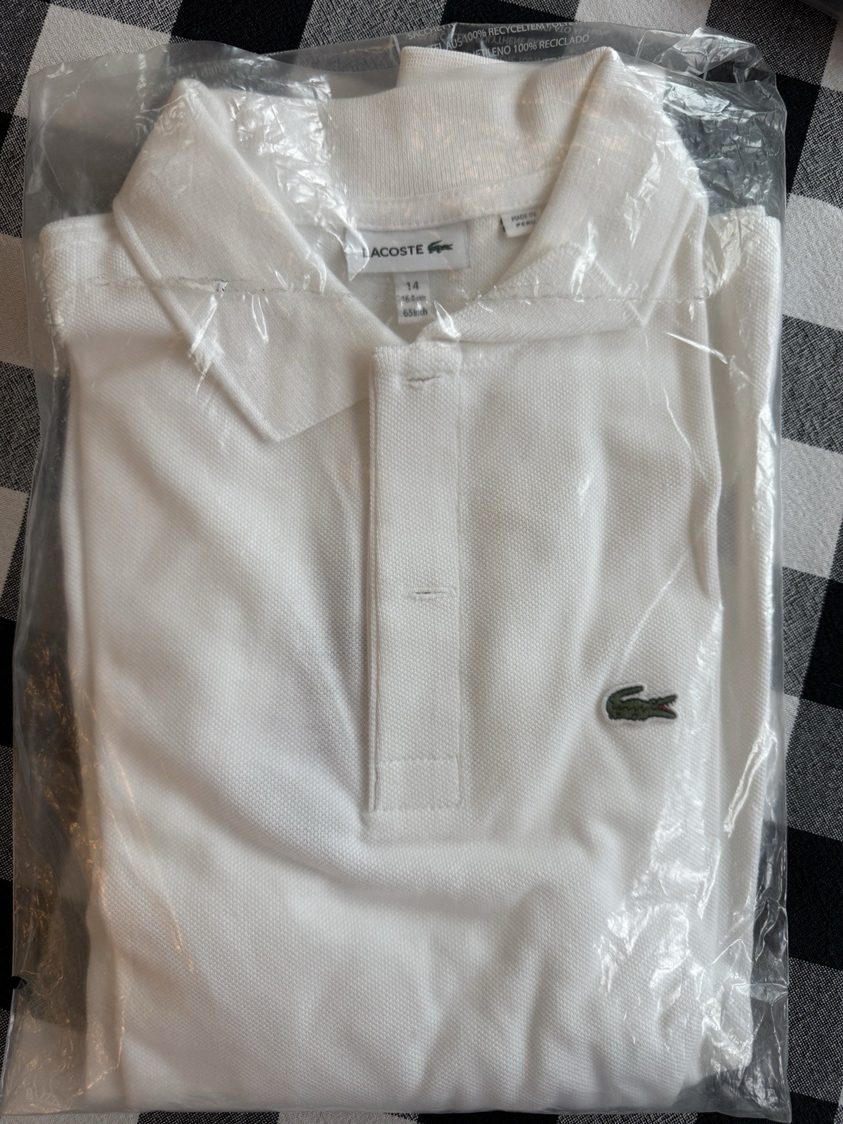 Lacoste Boys' Polo Shirt Long Sleeve White Size 14 thumbnail 2