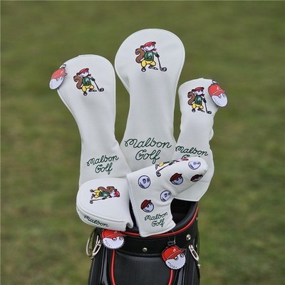 Golf club covers, wooden club covers, and squirrel hats are cute and interesting