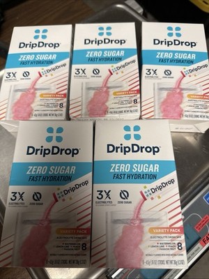 DripDrop Zero Sugar Hydration 8 Stick Variety Pack 3X Electrolytes 1/27 FREESHIP