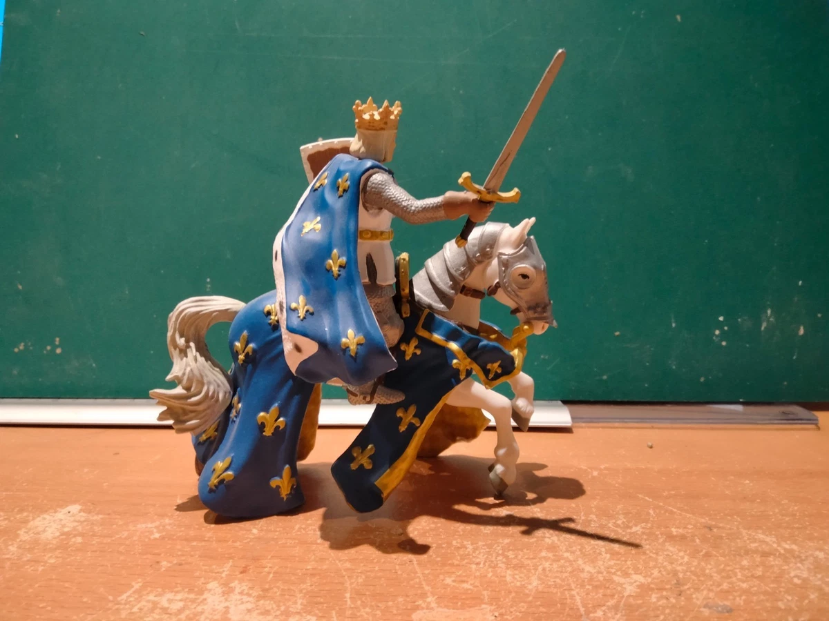 Papo-Lot de 2 Figurines - Collection Médieval - Fantastique - Cheval en Armure + Chevalier en Armure