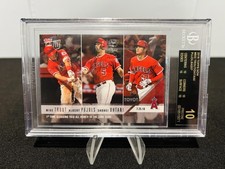 🔥2018 Topps Now #502 Trout Pujols Ohtani Rookie BGS 10 Black Label Low Pop 12!!