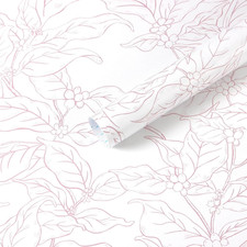 Boho Floral Peel and Stick Wallpaper Pink and White Contact Paper 17.3"X78.7" Le