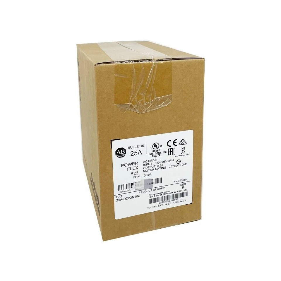 New Sealed AB 25A-D2P3N104 AC Drive 0.75kW 1Hp PLC 25AD2P3N104 US Free Tax - Image 3 of 4