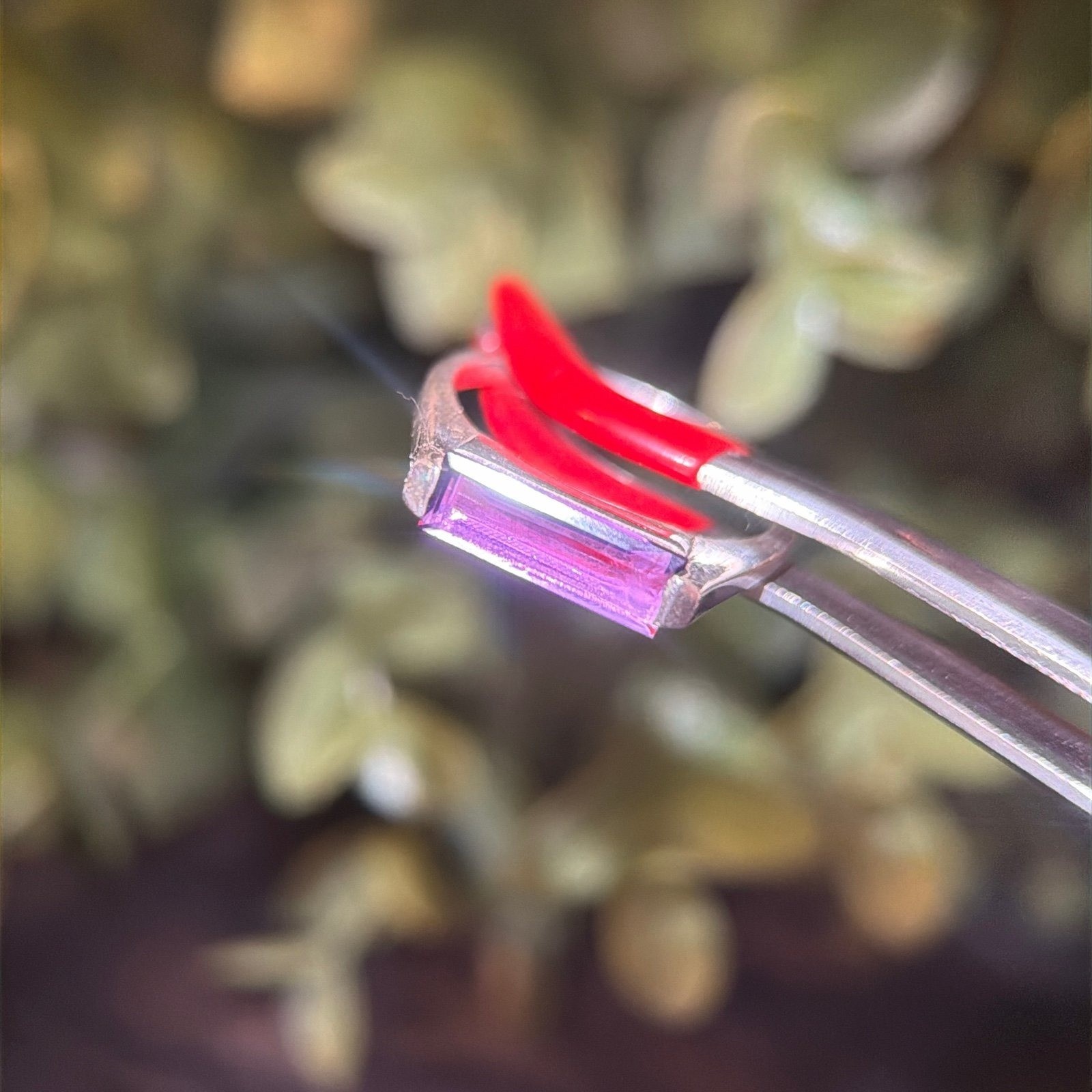 925 Silver Rectangular Amethyst Ring - image 3