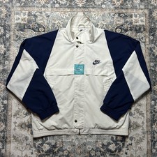 Vintage 90s Nike Challenge Court Tennis Jacket Mens Medium White Windbreaker Zip