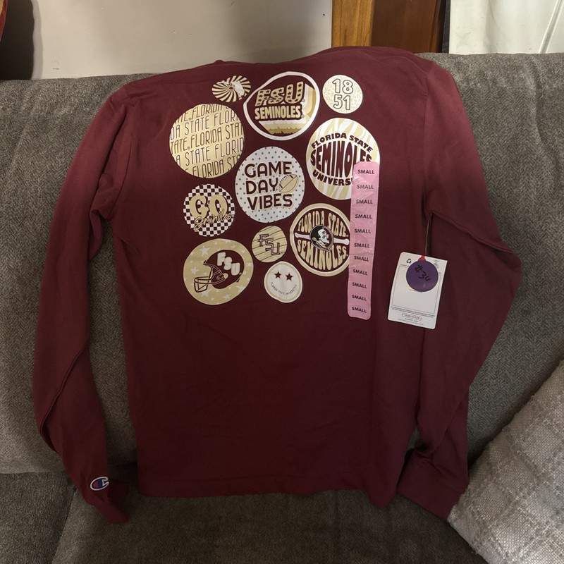 Florida State Seminoles FSU Small Long Sleeve Champion Tee New