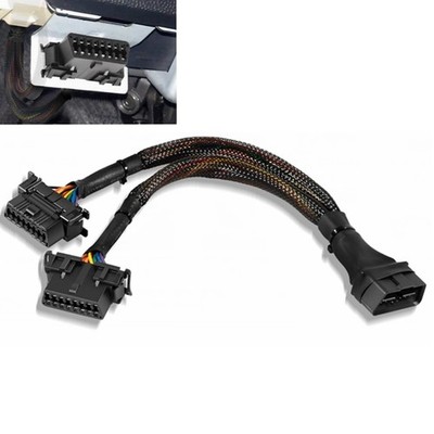 OBD II OBD 2 16 Pin Splitter Extension Cable 1 Male to 2 Female For OBD2 Devices