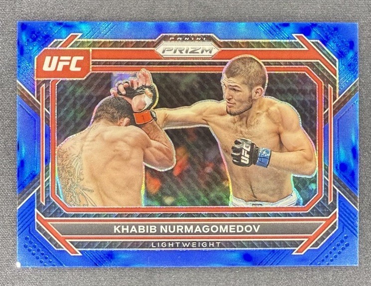KHABIB NURMAGOMEDOV 2023 PANINI PRIZM UFC #45 BLUE PRIZMS PARALLEL #/175