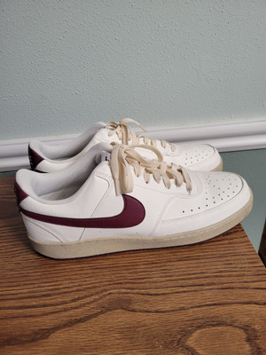 Nike Court Vision Low Shoes Next Nature Sail Dark Beetroot / Mens 12