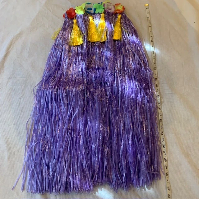 Conjunto de Disfraz Falda Hawaiana Luau Hula Hierba con Accesorios Florales 30 Piezas Foto 2 de 4