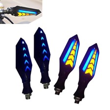 4PCS Motorcycle Turn Signals LED Arrow Flowing Blinkers 12V Double Color Lights