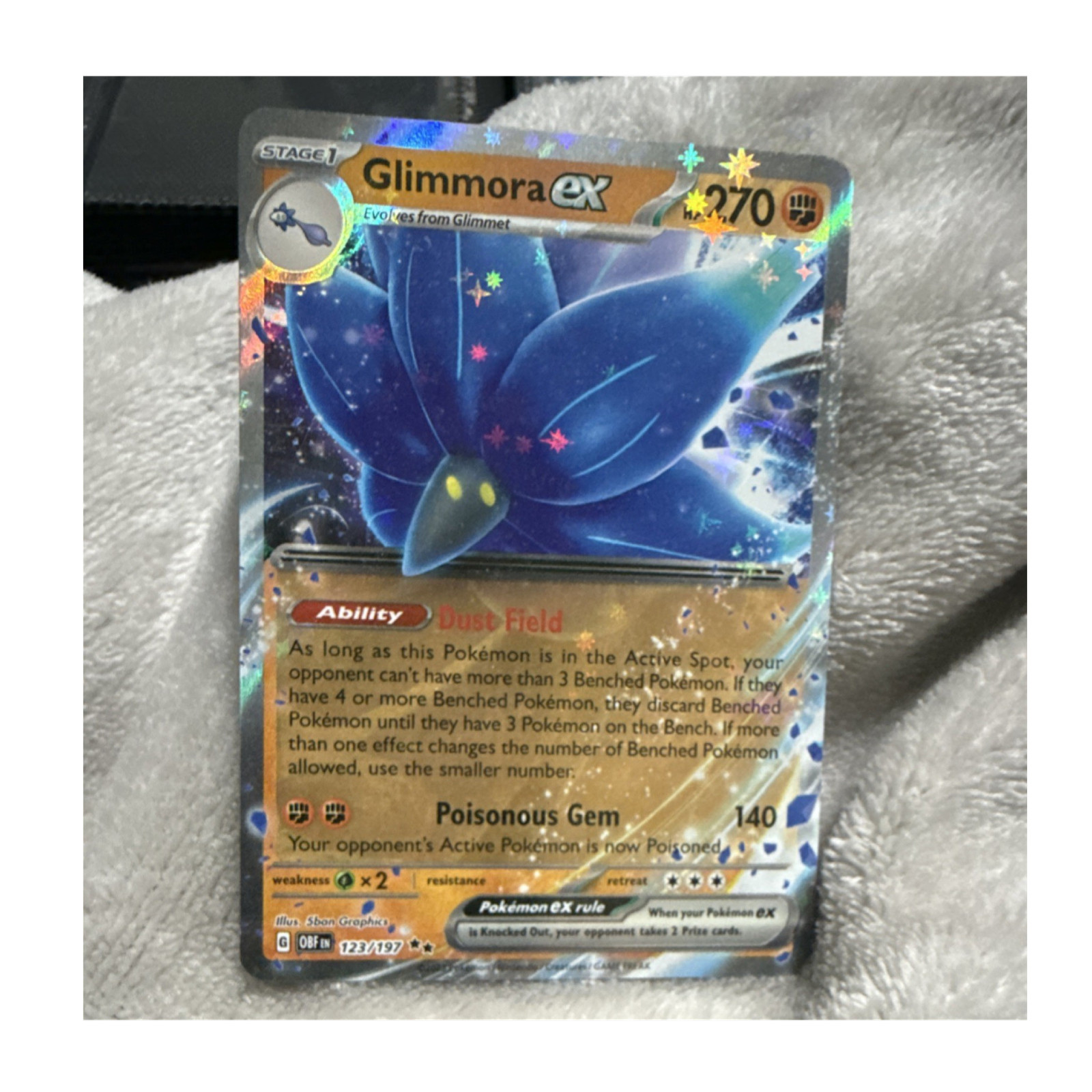 Glimmora ex 123/197 SV03: Obsidian Flames Double Rare Full Art Holo EX