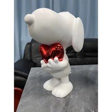 30 cm Snoopy Statue Cartoon Halten Herz – Galvani Figur für Desktop,Weihnachtsge
