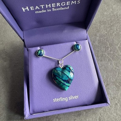 Heathergems Herz Anhänger und Ohrring Set SPE202