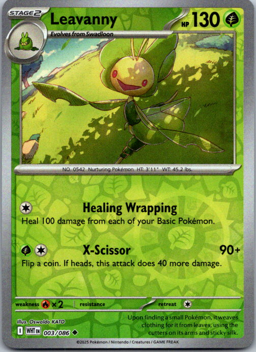 Leavanny Reverse Holo Uncommon SV: White Flare 003/086 NM